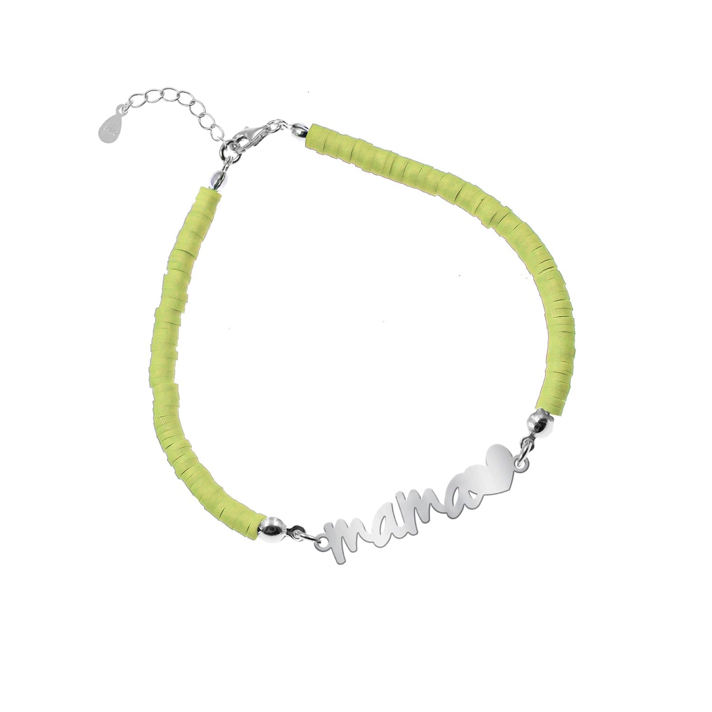 Bracelet Maman en Argent 925 et Argile Polymère