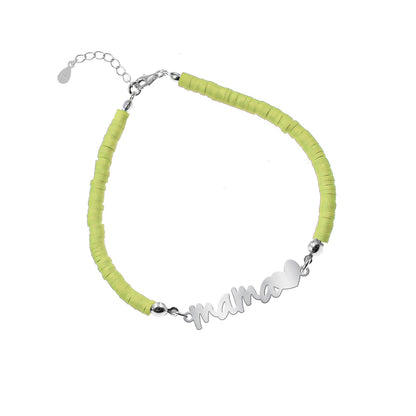 Bracelet Maman en Argent 925 et Argile Polymère