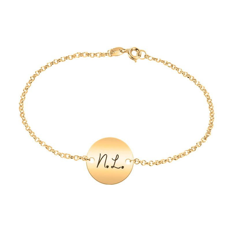Bracelet personnalisable 2 initiales argent plaqué or