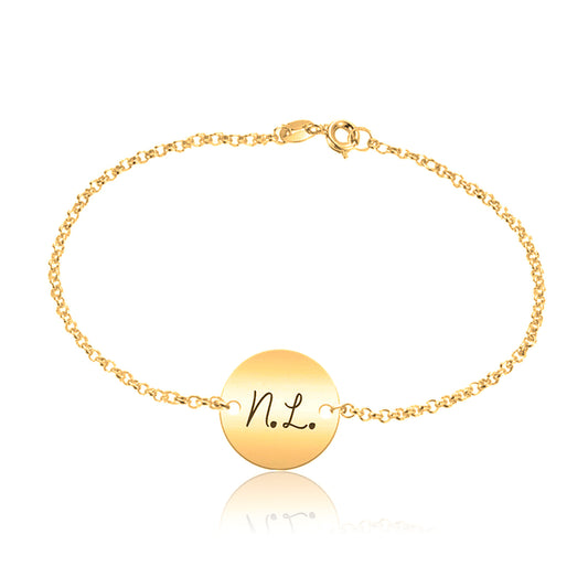Bracelet personnalisable 2 initiales argent plaqué or
