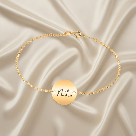 Bracelet personnalisable 2 initiales argent plaqué or