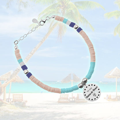 Bracelet personnalisable argent 925 perles saumon et turquoise