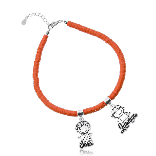 Bracelet personnalisable argent et argile polymère enfants