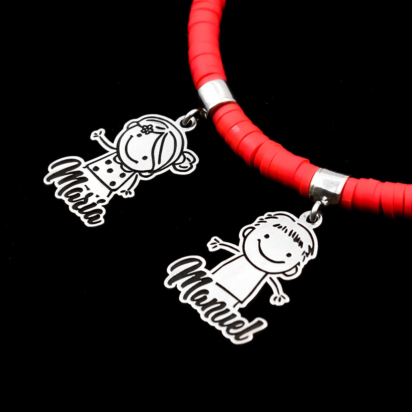 Bracelet personnalisable argent et argile polymère enfants