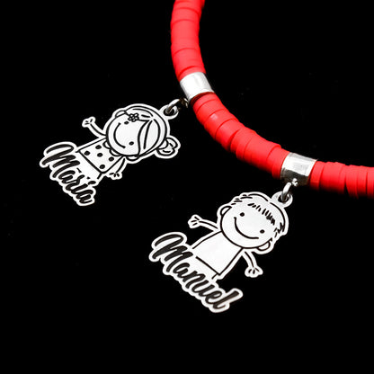 Bracelet personnalisable argent et argile polymère enfants