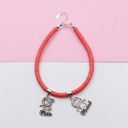 Bracelet personnalisable argent et argile polymère enfants