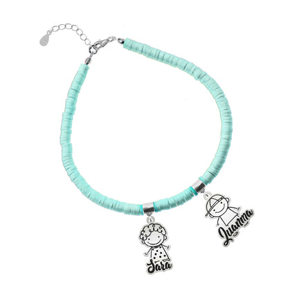 Bracelet personnalisable argent et argile polymère enfants