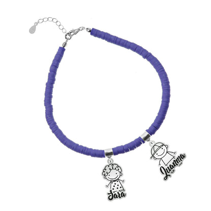 Bracelet personnalisable argent et argile polymère enfants