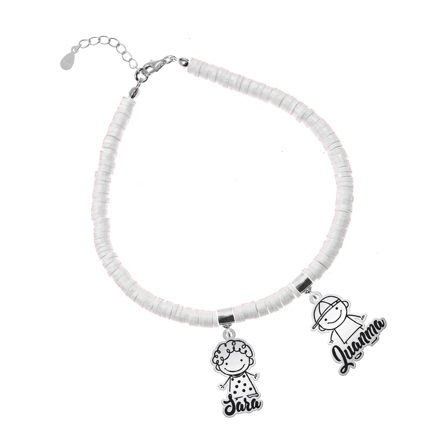 Bracelet personnalisable argent et argile polymère enfants