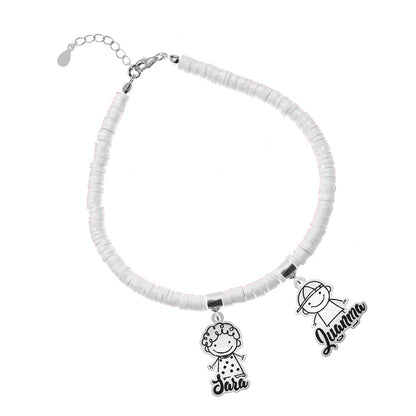 Bracelet personnalisable argent et argile polymère enfants