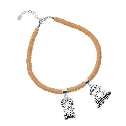 Bracelet personnalisable argent et argile polymère enfants