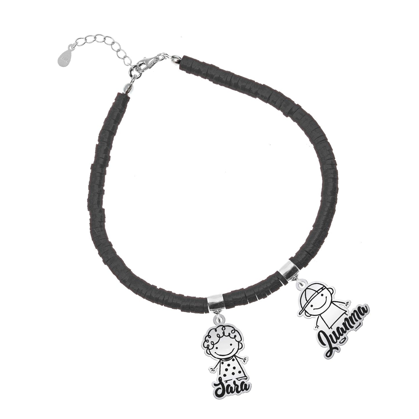 Bracelet personnalisable argent et argile polymère enfants