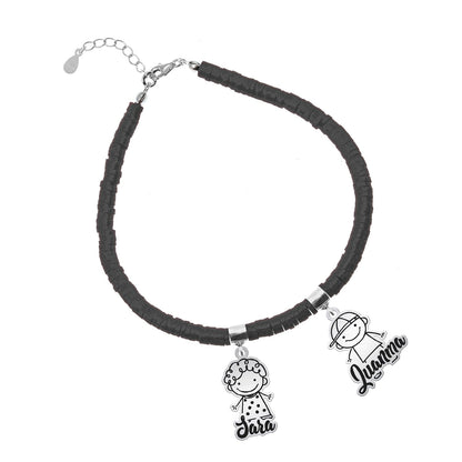 Bracelet personnalisable argent et argile polymère enfants