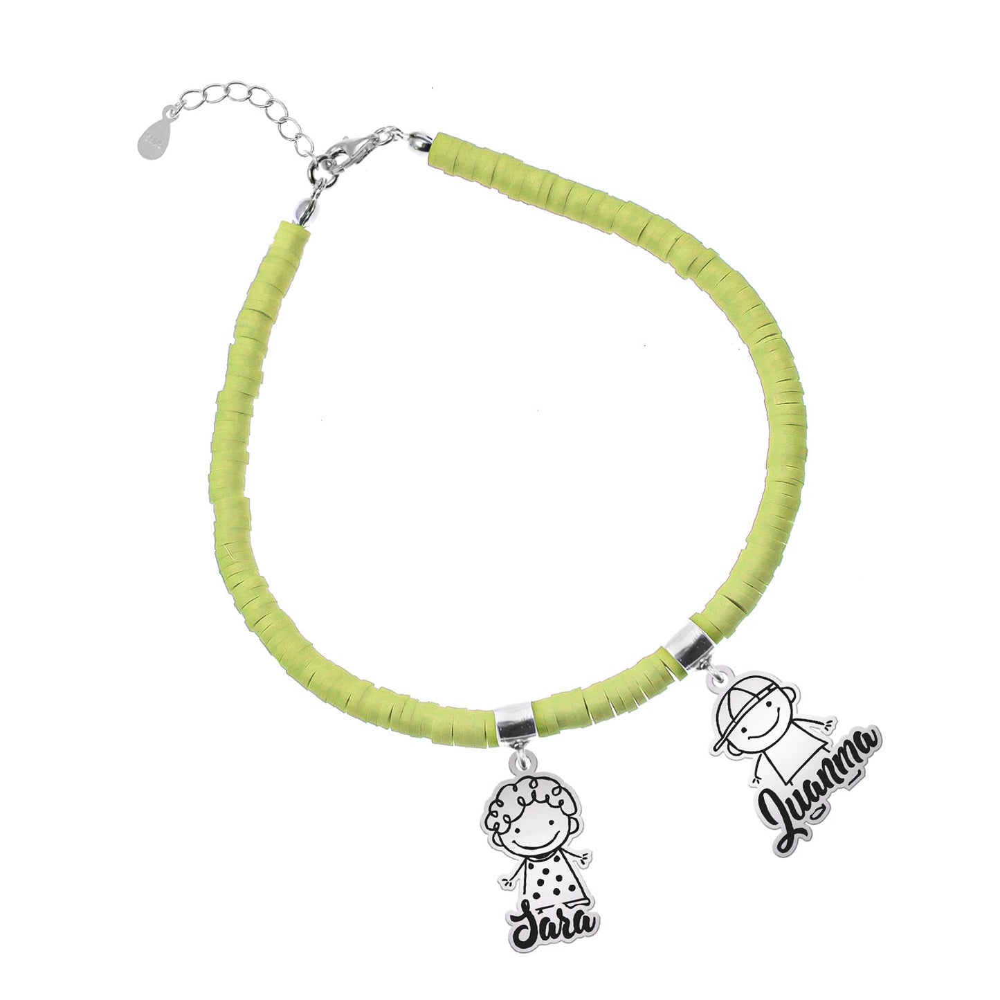 Bracelet personnalisable argent et argile polymère enfants