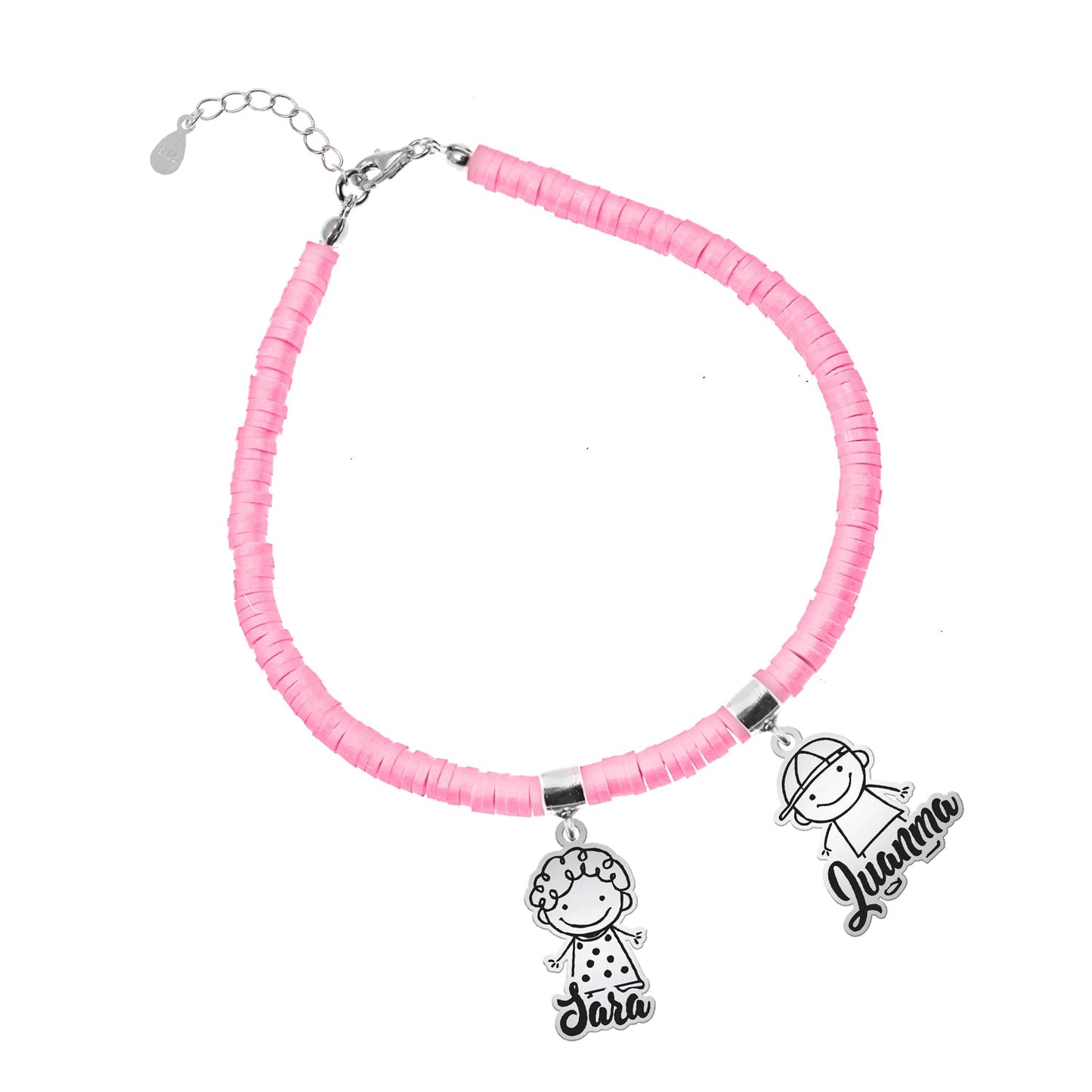 Bracelet personnalisable argent et argile polymère enfants