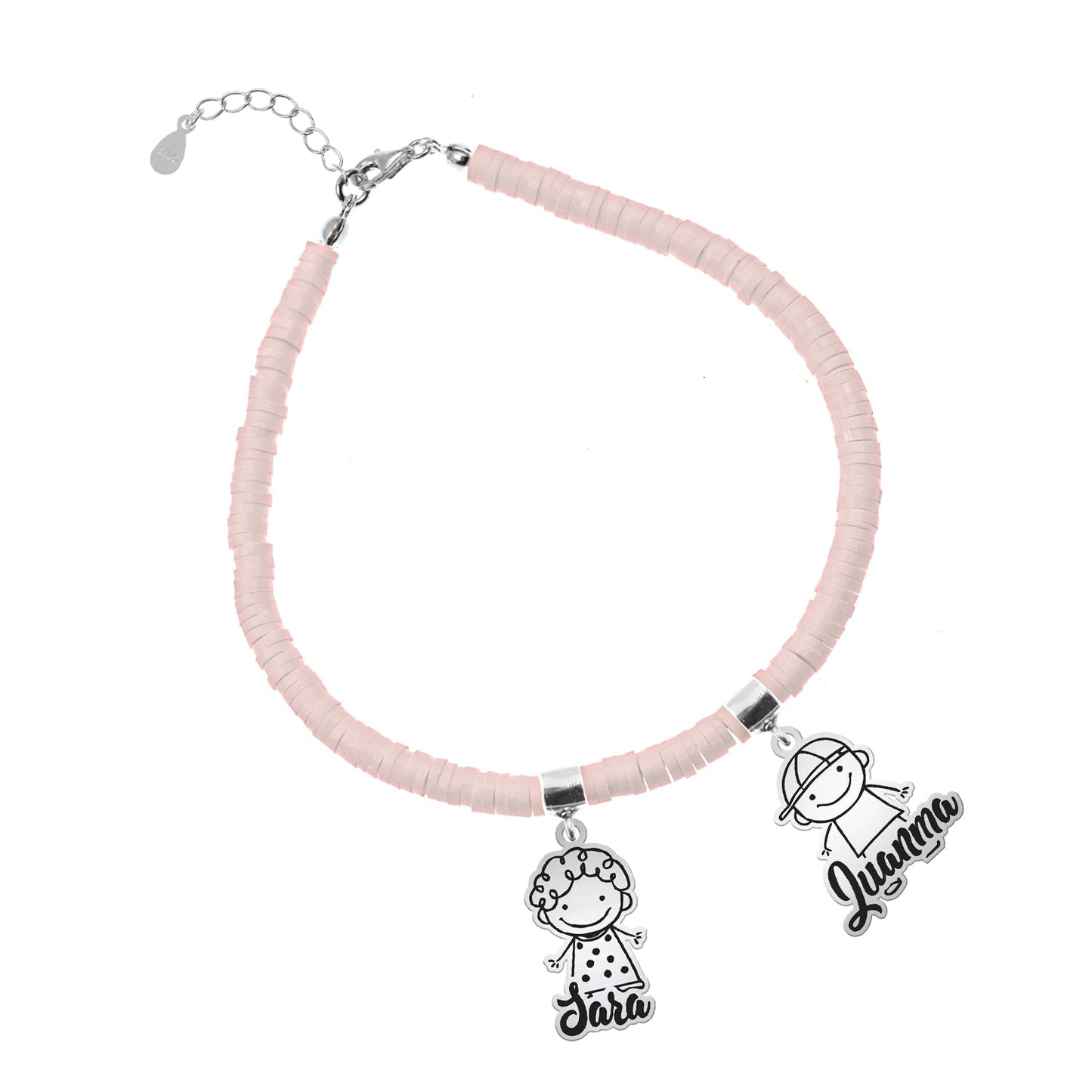 Bracelet personnalisable argent et argile polymère enfants