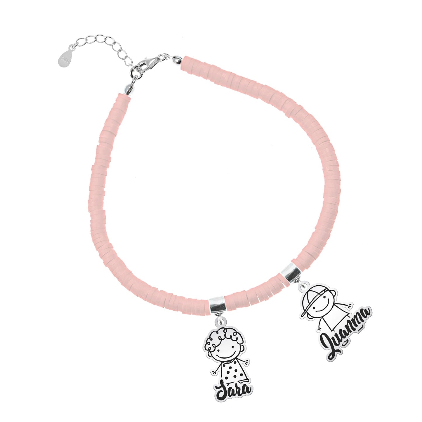 Bracelet personnalisable argent et argile polymère enfants