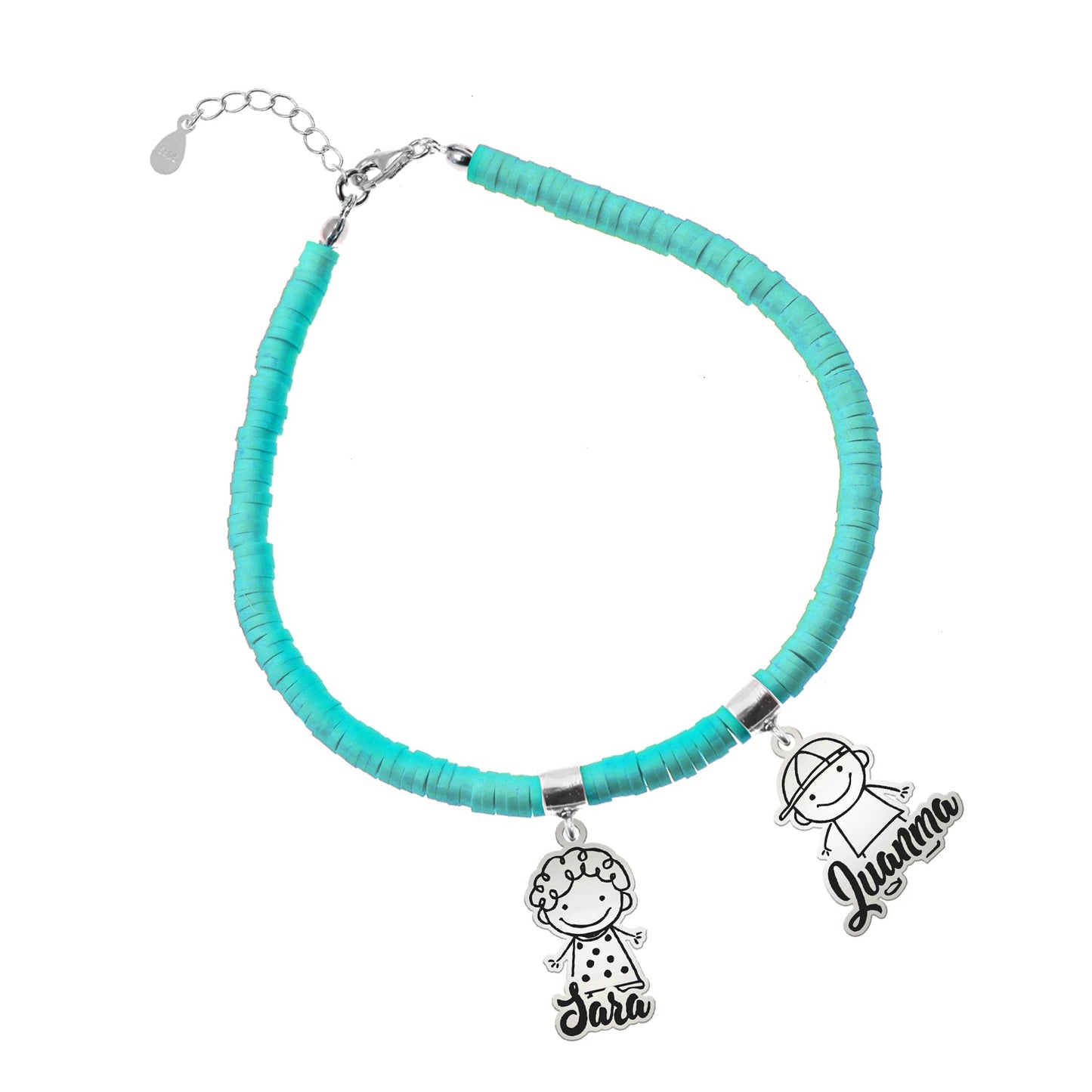 Bracelet personnalisable argent et argile polymère enfants