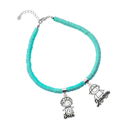 Bracelet personnalisable argent et argile polymère enfants
