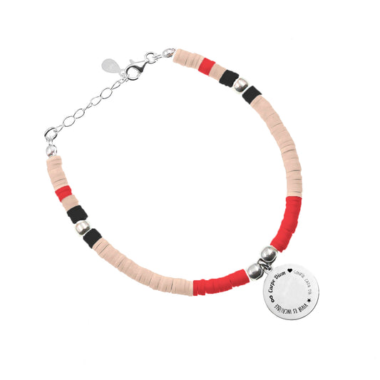 Bracelet personnalisable Formentera en argent et perles