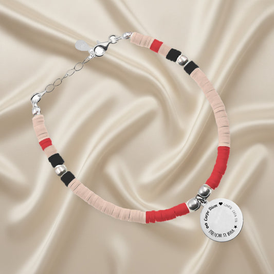 Bracelet personnalisable Formentera en argent et perles