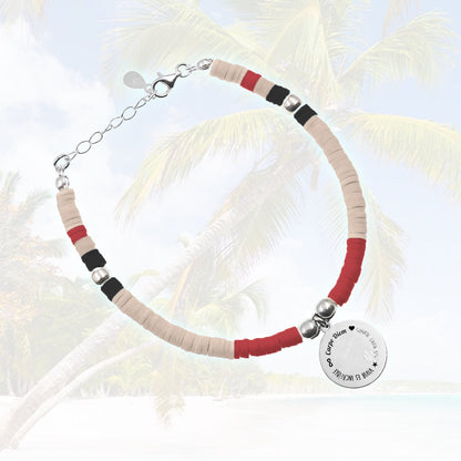 Bracelet personnalisable Formentera en argent et perles