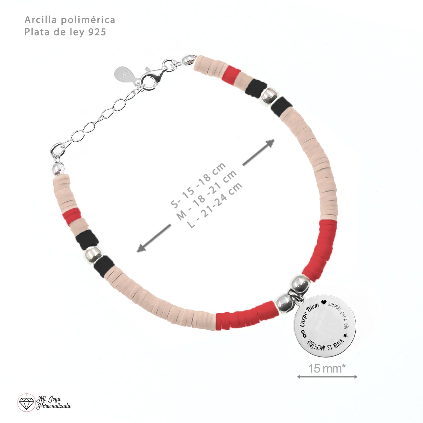 Bracelet personnalisable Formentera en argent et perles