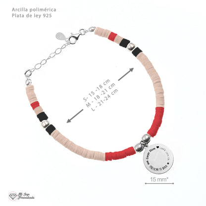 Bracelet personnalisable Formentera en argent et perles