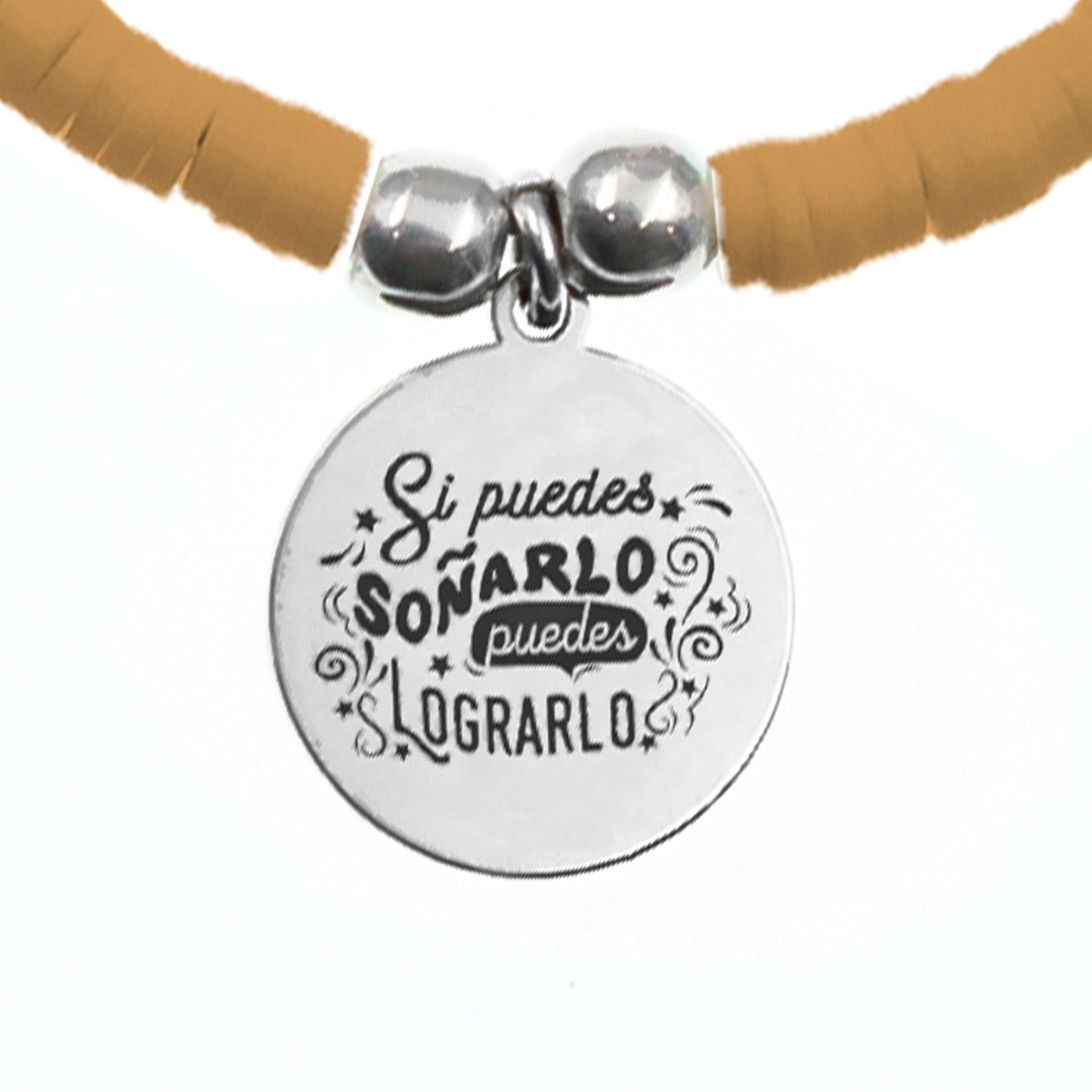 Bracelet personnalisable médaille argent 925 et perles