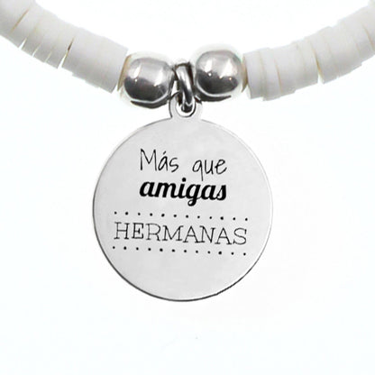 Bracelet personnalisable perles roses et blanches