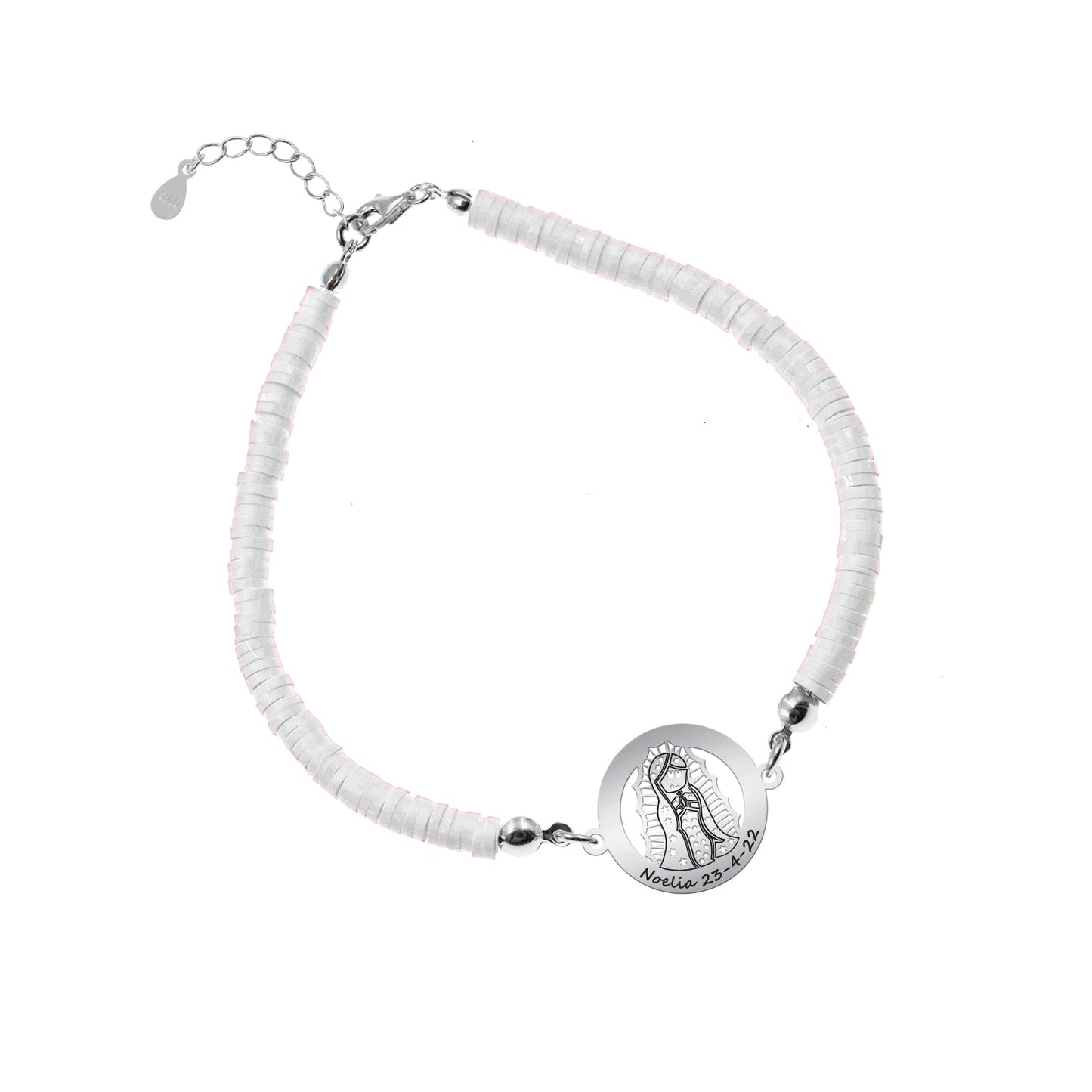 Bracelet personnalisable Vierge en argent 925 et argile polymère