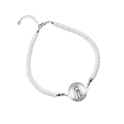Bracelet personnalisable Vierge en argent 925 et argile polymère