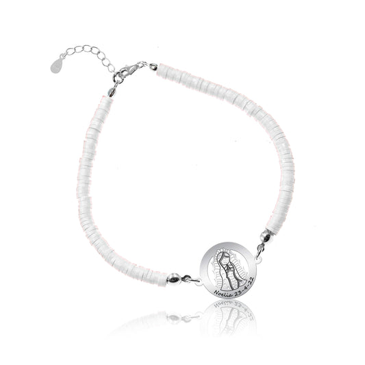 Bracelet personnalisable Vierge en argent 925 et argile polymère