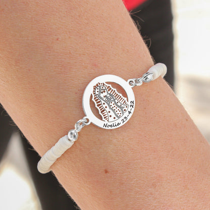 Bracelet personnalisable Vierge en argent 925 et argile polymère
