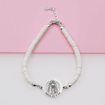 Bracelet personnalisable Vierge en argent 925 et argile polymère