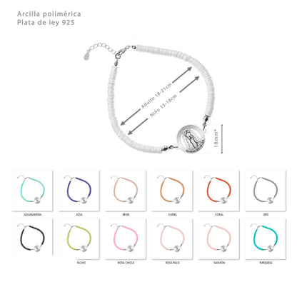 Bracelet Vierge Marie Gravé, cadeau de communion, argent 925