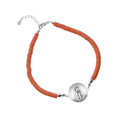 Bracelet personnalisable Vierge en argent 925 et argile polymère