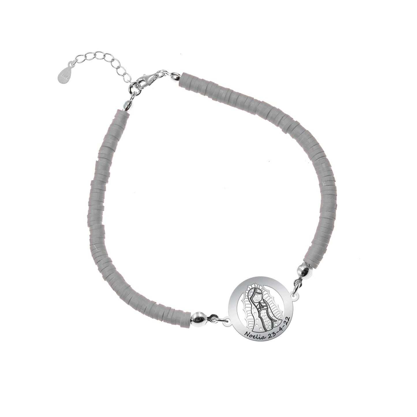 Bracelet personnalisable Vierge en argent 925 et argile polymère
