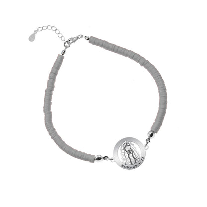 Bracelet personnalisable Vierge en argent 925 et argile polymère