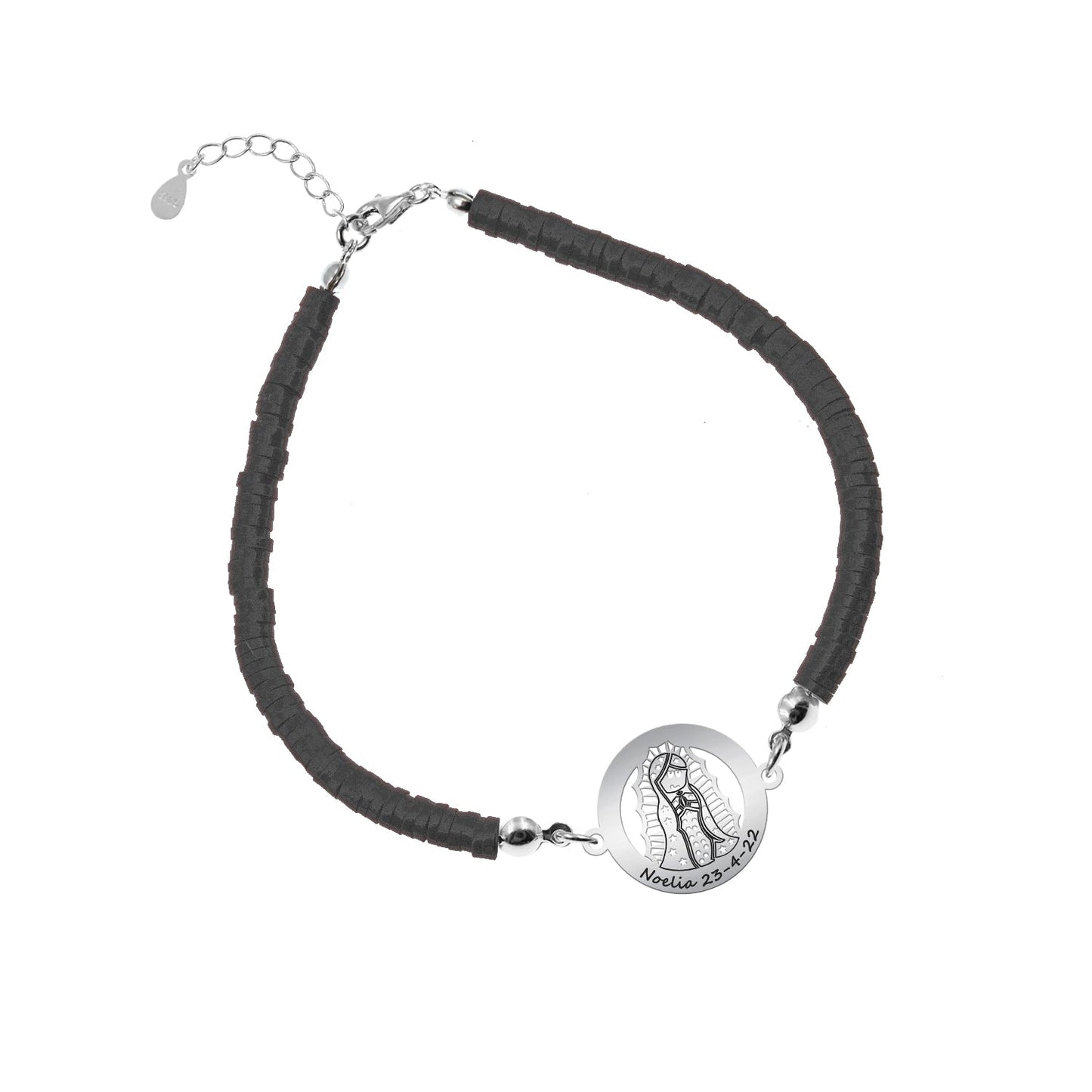 Bracelet personnalisable Vierge en argent 925 et argile polymère