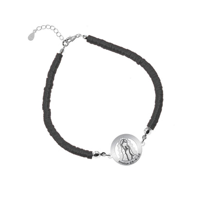 Bracelet personnalisable Vierge en argent 925 et argile polymère