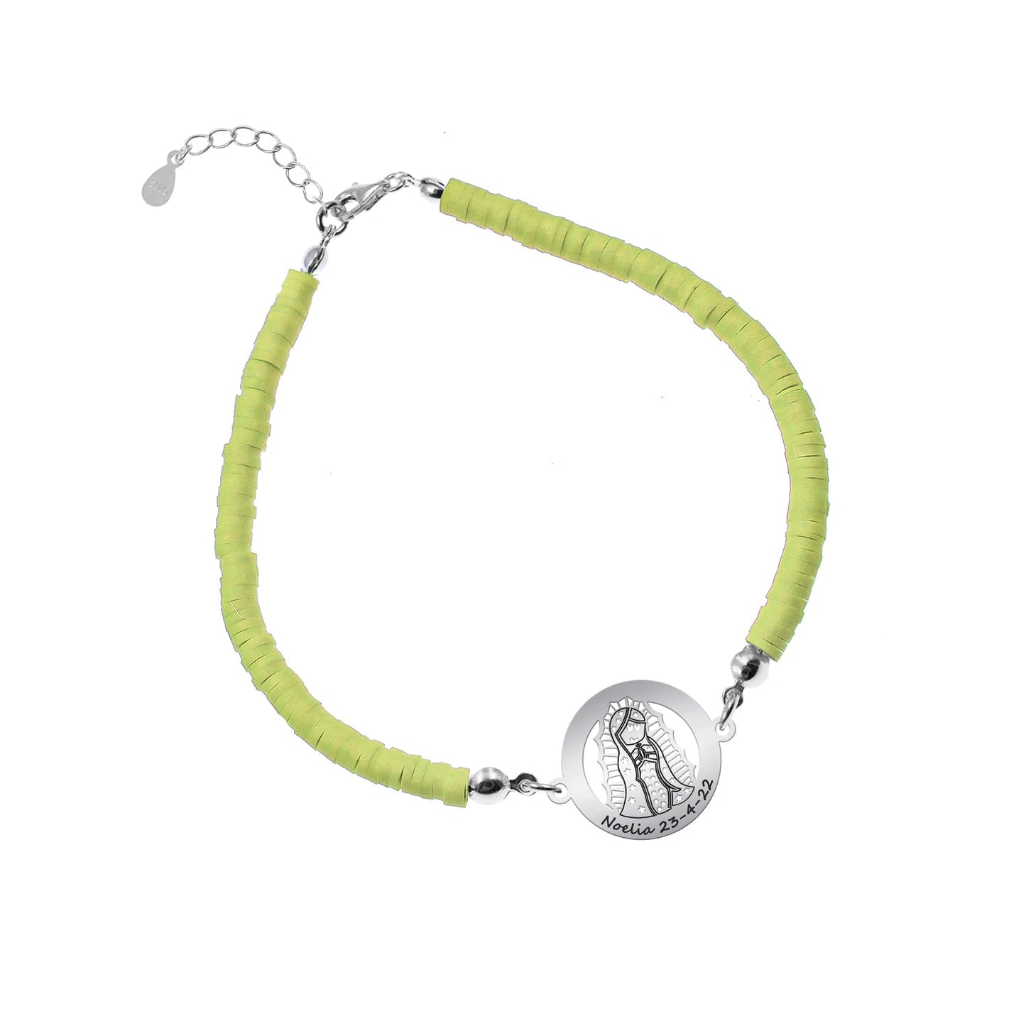 Bracelet personnalisable Vierge en argent 925 et argile polymère