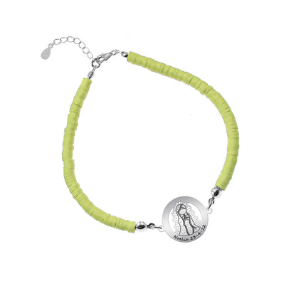 Bracelet personnalisable Vierge en argent 925 et argile polymère