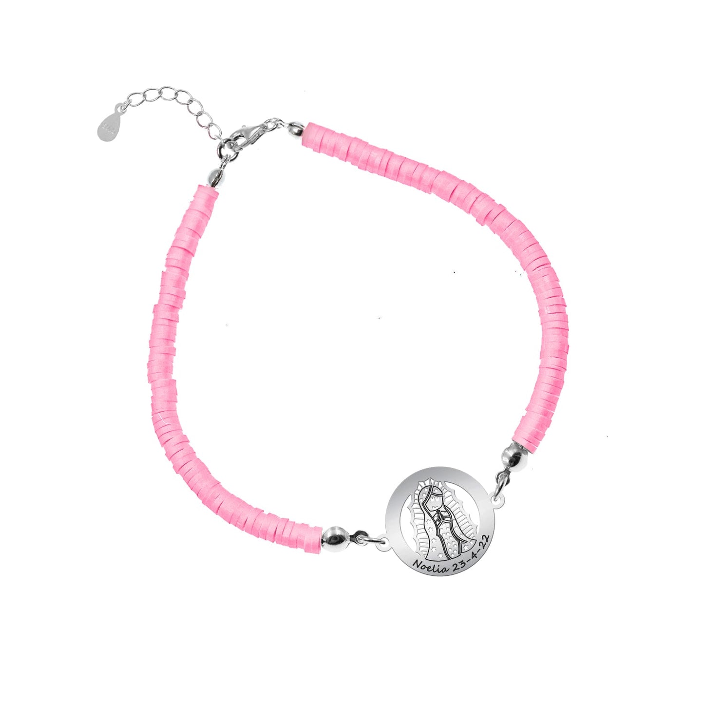 Bracelet personnalisable Vierge en argent 925 et argile polymère