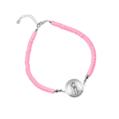 Bracelet personnalisable Vierge en argent 925 et argile polymère