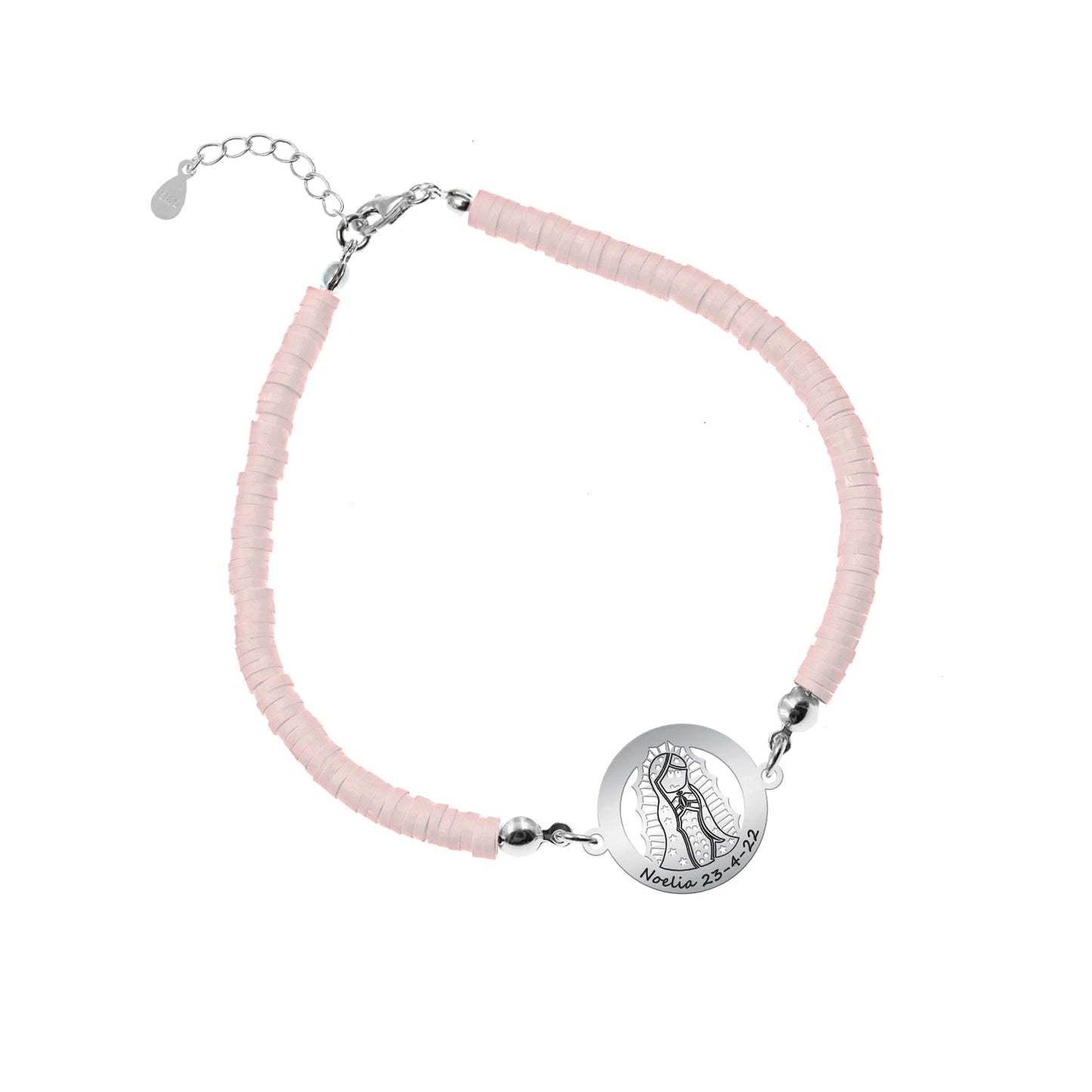 Bracelet personnalisable Vierge en argent 925 et argile polymère