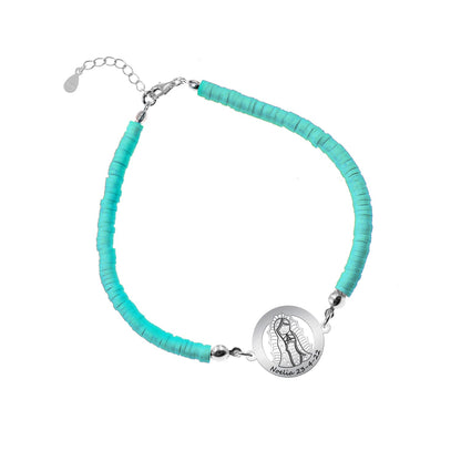 Bracelet personnalisable Vierge en argent 925 et argile polymère