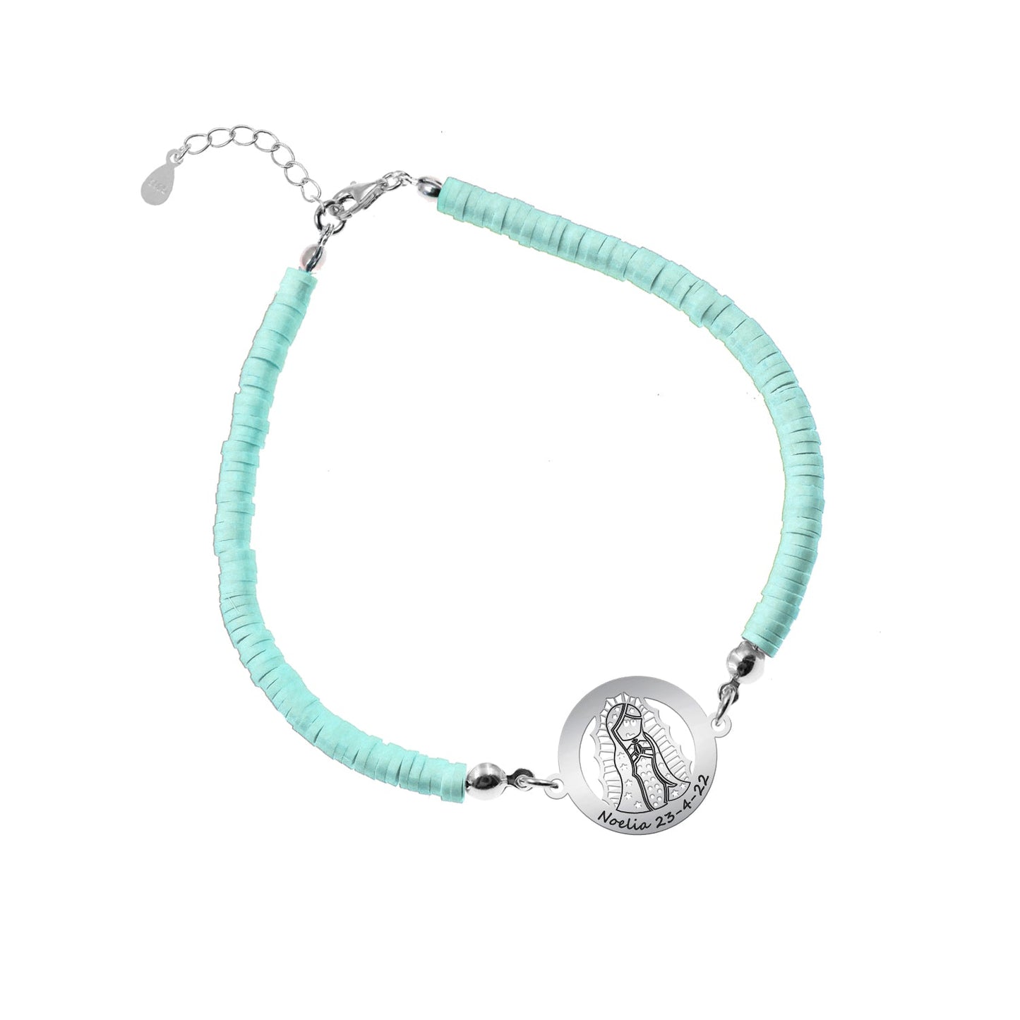 Bracelet personnalisable Vierge en argent 925 et argile polymère