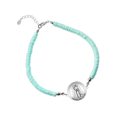 Bracelet personnalisable Vierge en argent 925 et argile polymère