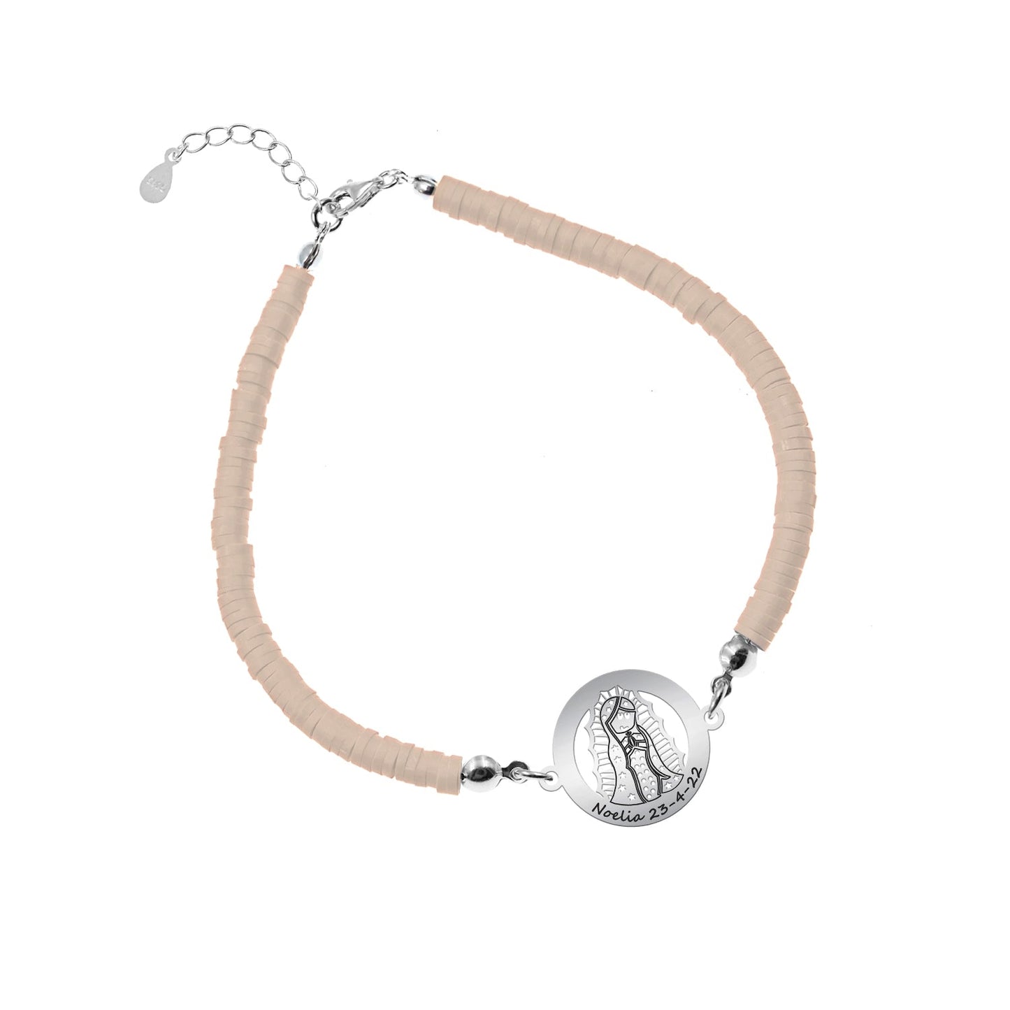 Bracelet personnalisable Vierge en argent 925 et argile polymère